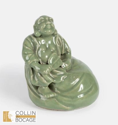 JAPON, époque Meiji (1868-1912). Hotei assis...