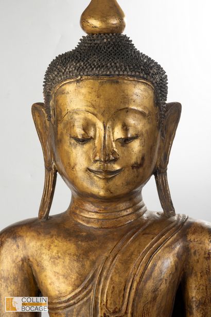 BURMA, Shan art, 19th century. Seated Buddha...