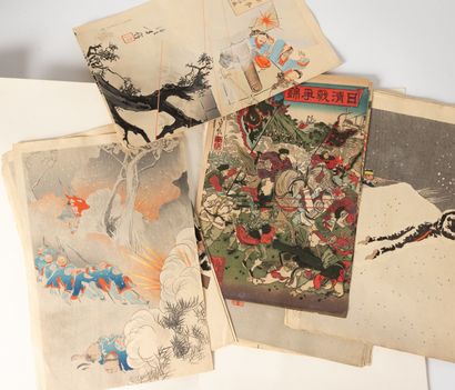 JAPON, XXème siècle. Lot d'estampes : dix...