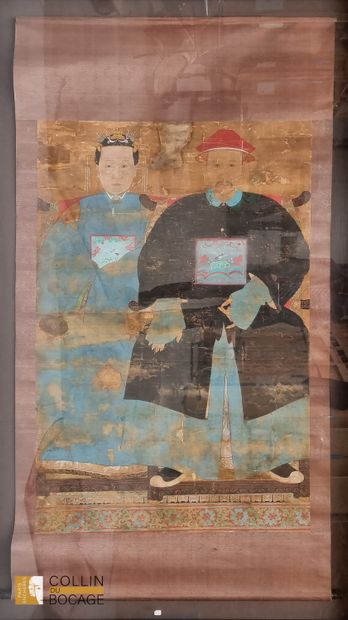 Chine, Dynastie Qing
Peinture à l’ encre...