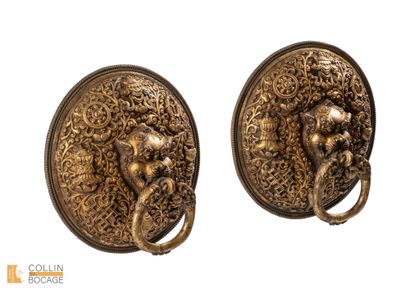 TIBET, 17th-18th century. Pair of temple...