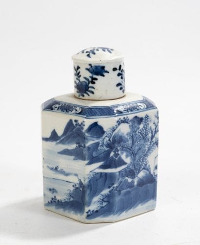 VIETNAM, 19th century. Two white-blue enameled...
