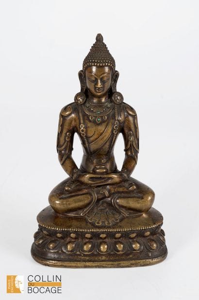TIBET circa 1900. Seated Bodhisattva on a...