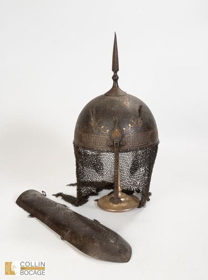 Helmet and Bazuband
Qajar Iran, 19th century
In...