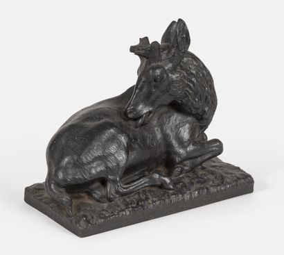 Christophe FRATIN (1801 - 1864) 
Cerf couché...