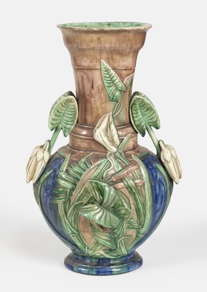 Vase à décor de nenuphars
Faïence barbotine
Sarreguemines
Haut:...