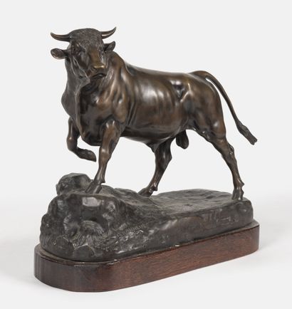 Isidore BONHEUR (1827-1901). 
Taureau sur...