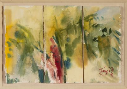 TANG HAIWEN (1927-1991), triptyque
Lavis...