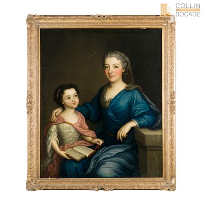 École française, c. 1757-1758.
Double portrait,...