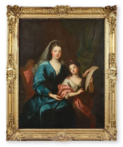 École française, c. 1757-1758.
Double portrait,...