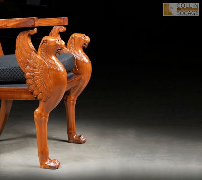 Fauteuil de Bureau en acajou et placage d’acajou,...