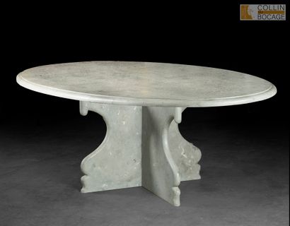 Table de salle à manger ovale en ardoise...