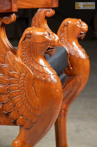 Fauteuil de Bureau en acajou et placage d’acajou,...