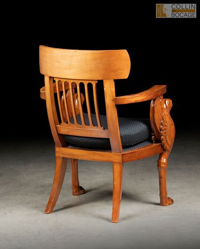 Fauteuil de Bureau en acajou et placage d’acajou,...