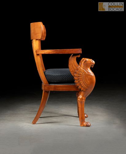 Fauteuil de Bureau en acajou et placage d’acajou,...