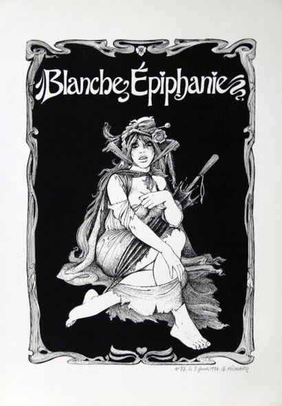 PICHARD : lithographie originale en noir...