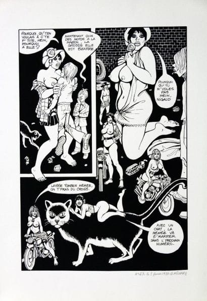 PICHARD : planche lithographiée en noir d'une...