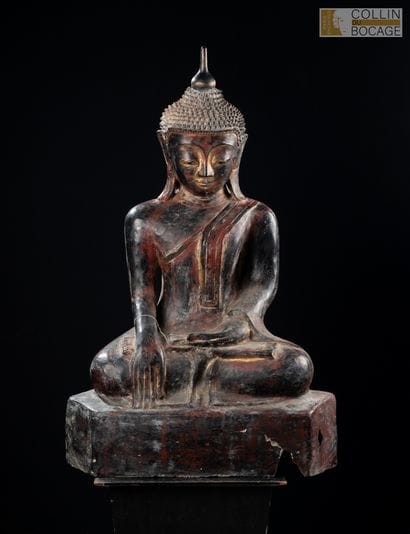 BIRMANIE, XIX-XXème siècle. Bouddha assis...