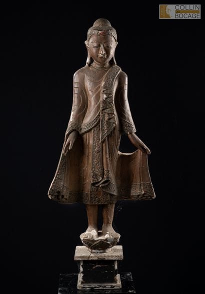 BURMA, 20th century. Standing Buddha figure...