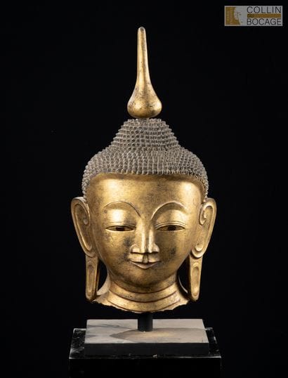 BURMA, 20th century. Buddha head with a detachable...