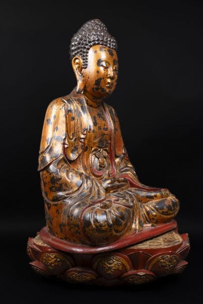 VIETNAM, XIX - XXème siècle. 
Bouddha assis...
