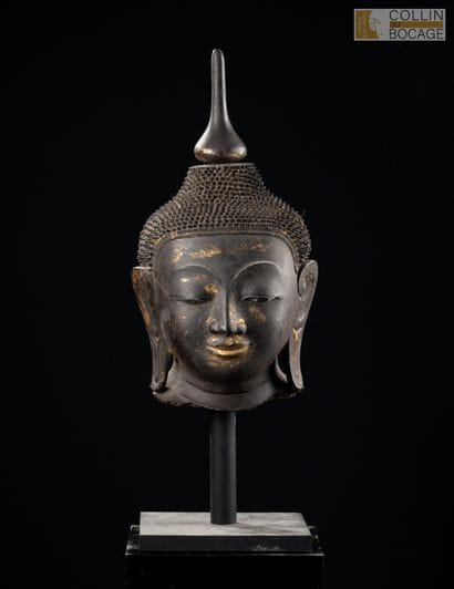 BURMA, 20th century. Buddha head with a flame...