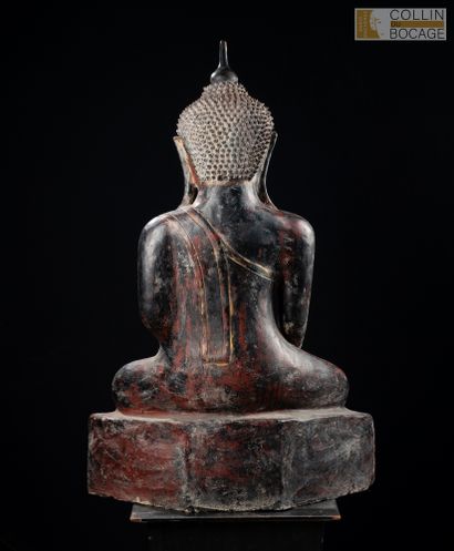 BIRMANIE, XIX-XXème siècle. Bouddha assis...