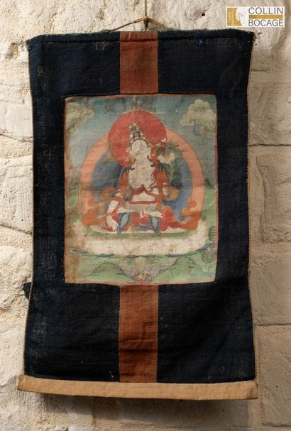 TIBET, XIXème s. Thangka orné d’une Tara...