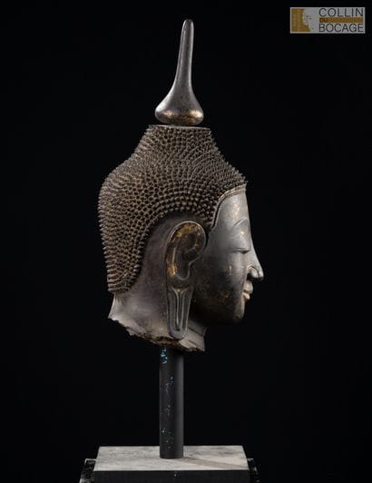 BURMA, 20th century. Buddha head with a flame...