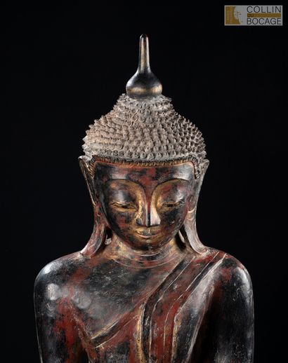 BIRMANIE, XIX-XXème siècle. Bouddha assis...
