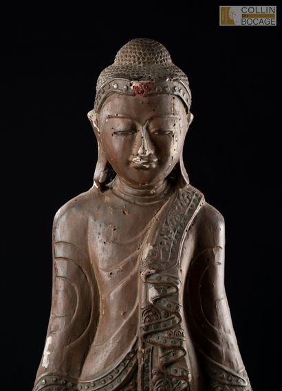 BURMA, 20th century. Standing Buddha figure...