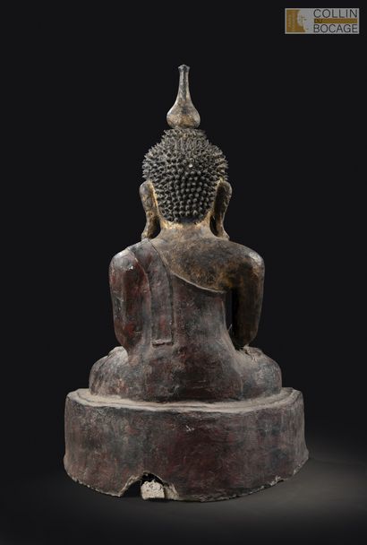 MYANMAR, 20th century. Seated Buddha in virasana,...