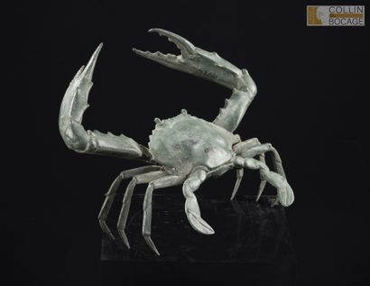 IN THE JAPANESE STYLE. Crab brandishing its...