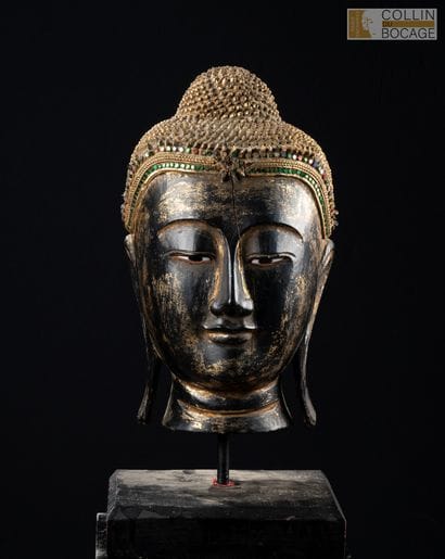 MYANMAR, Mandalay, 20th century. Buddha head...
