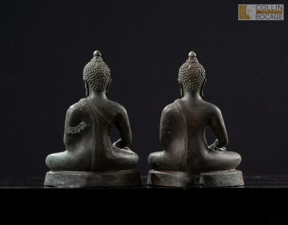 THAILAND, 20th century. Two Buddhas seated...