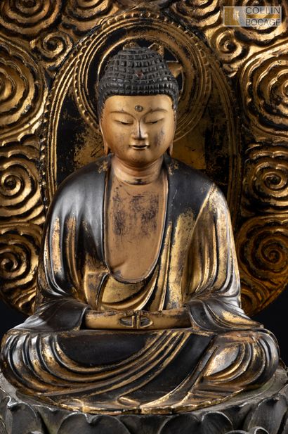 JAPAN, 20th century. Amida Buddha seated...