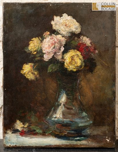 Ecole du XIXème siècle
Bouquet de roses sauvages...
