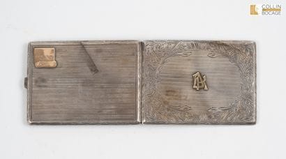 Engraved silver cigarette case with a 3D...