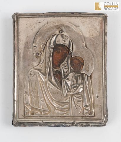 RUSSIA 
Icon of the Virgin and Child
Silver...
