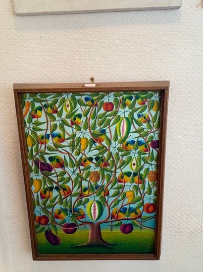 (Haïti) Ensemble de six peintures haïtiennes...
