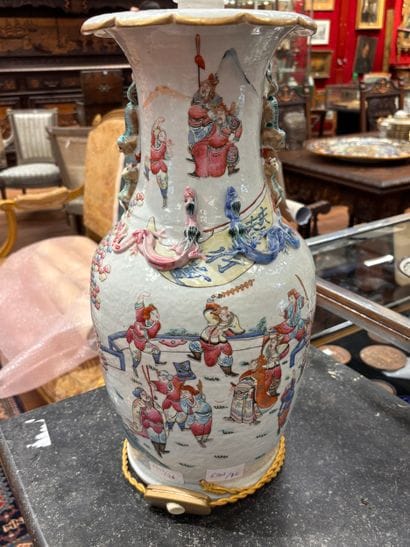 Baluster lamp decorated with “Figures at...