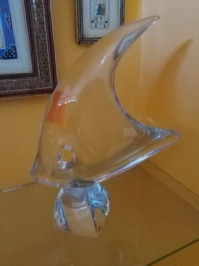 DAUM France 
Stylized fish. 
Crystal, H:...