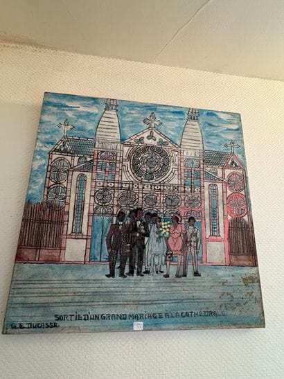 (Haïti) Ensemble de six peintures haïtiennes...