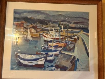 ROLAND LEFRANC ( 1931-2000)
Bateau au port
Gouache...