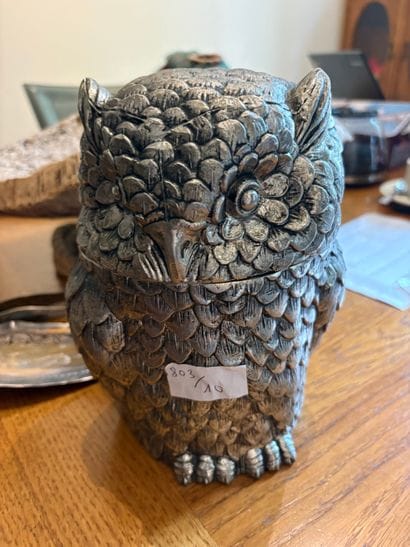 Silver plated owl-shaped ice scoop
H: 20...