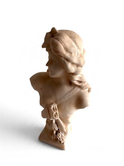 Young Woman with a Quiver, Diana. Alabaster,...