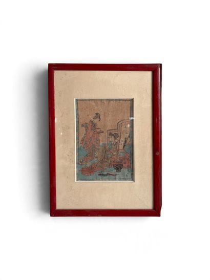 JAPAN: interior scenes. Two prints. Faded...