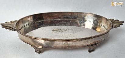 three small silver-plated metal dishes