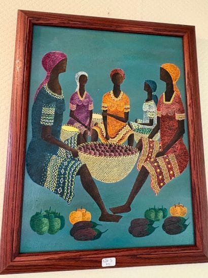 (Haïti) Ensemble de six peintures haïtiennes...