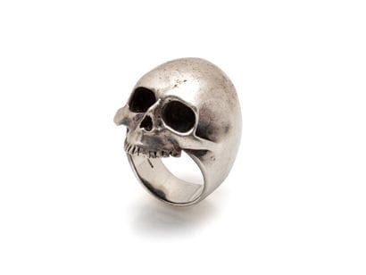 Bague de Biker Rock Memento Mori en argent...